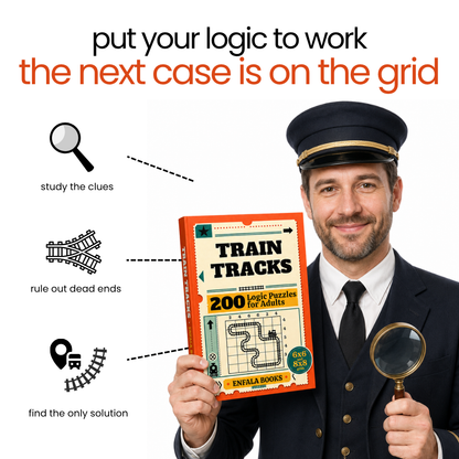 Train Tracks: 200 Logic Puzzles For Adults