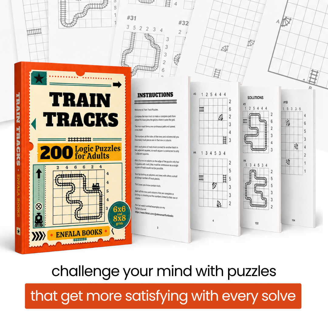 Train Tracks: 200 Logic Puzzles For Adults