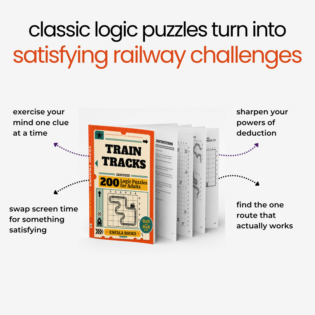 Train Tracks: 200 Logic Puzzles For Adults